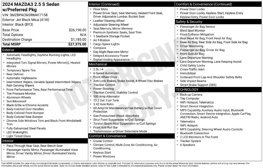 Used 2024 Black Mazda 2.5 S Preferred Package image 8