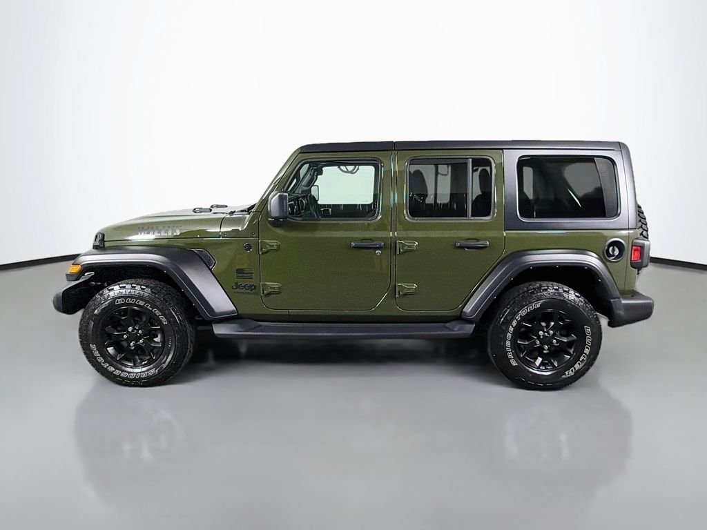 Used 2021 Green Jeep Unlimited Willys image 4