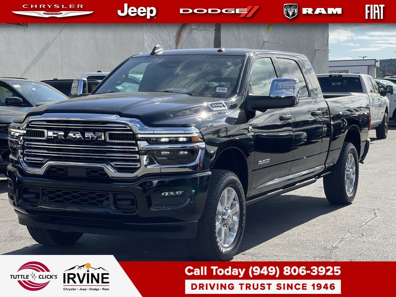 New 2026 Diamond Black Crystal Pearl-Coat Exterior Paint RAM Laramie image 3