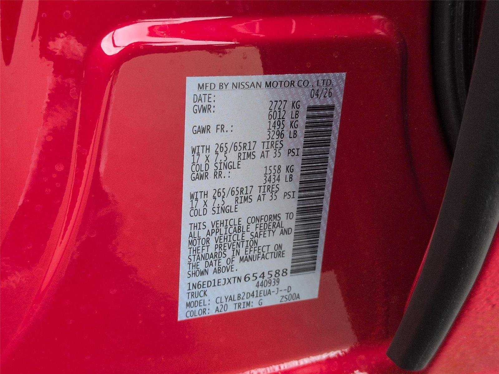 New 2026 Red Alert Nissan Crew Cab SV image 40