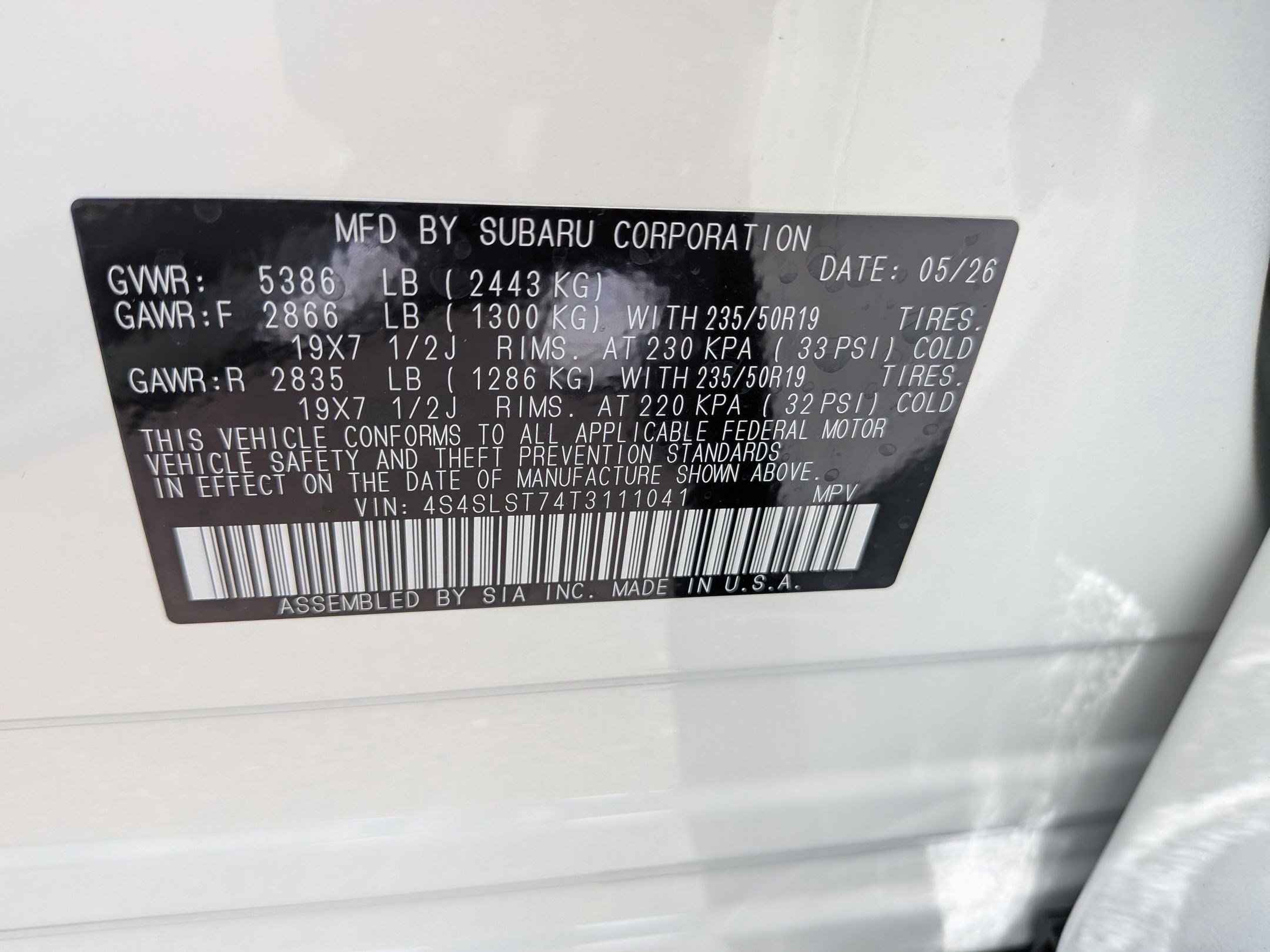 New 2026 CRYSTAL WHITE PEARL Subaru Touring Hybrid image 17