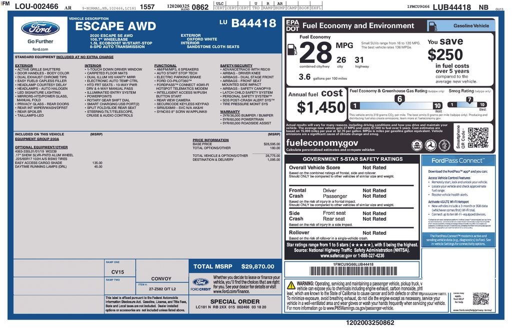 Used 2020 Oxford White Ford SE image 4
