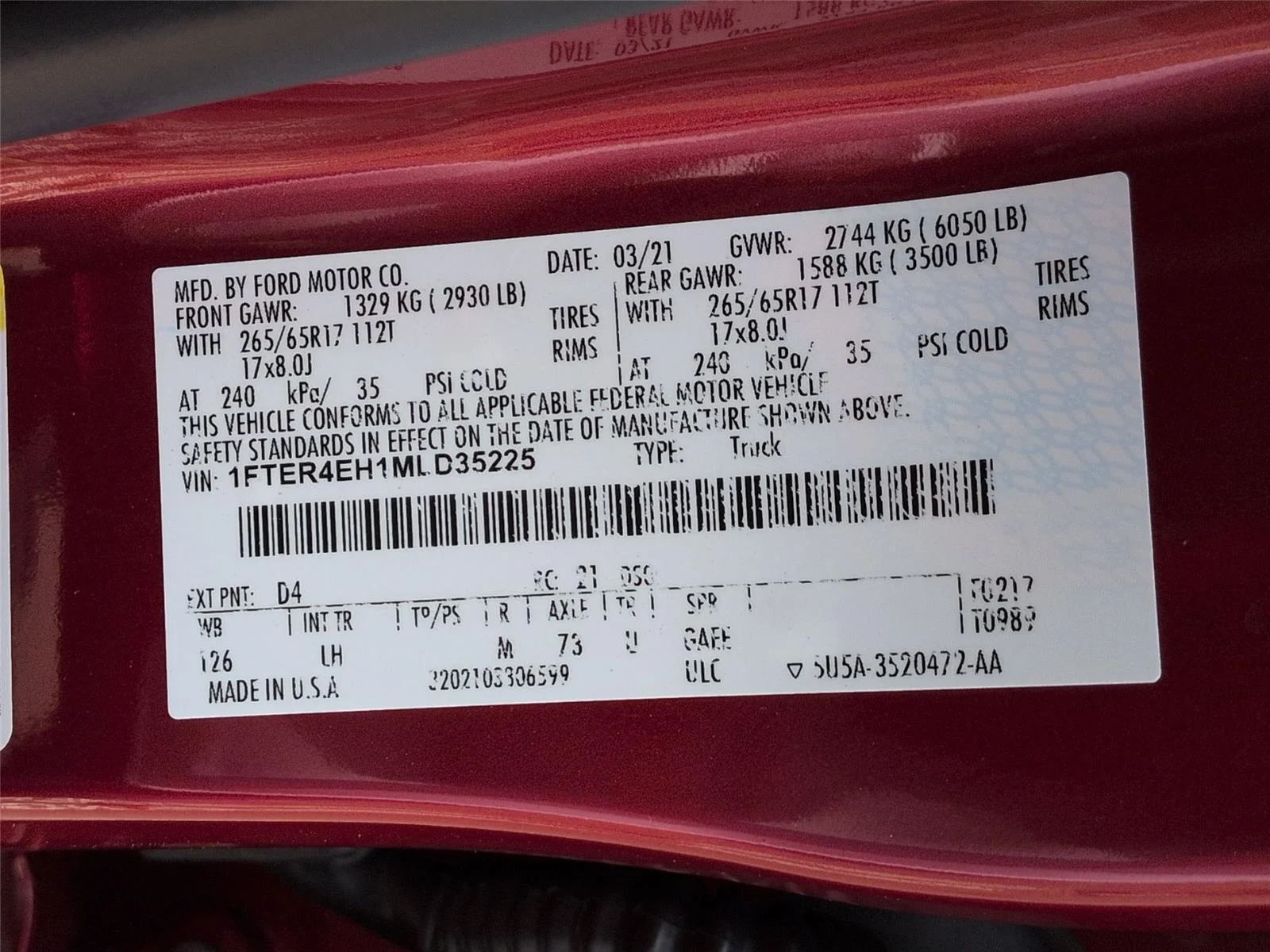 Used 2021 Rapid Red Metallic Tinted Clearcoat Ford XLT image 37