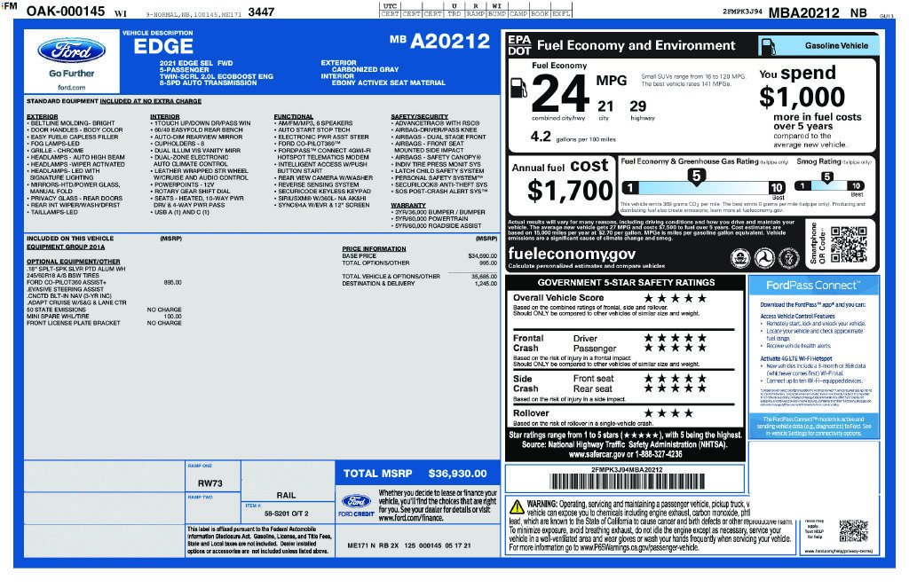 Used 2021 Gray Ford SEL image 12