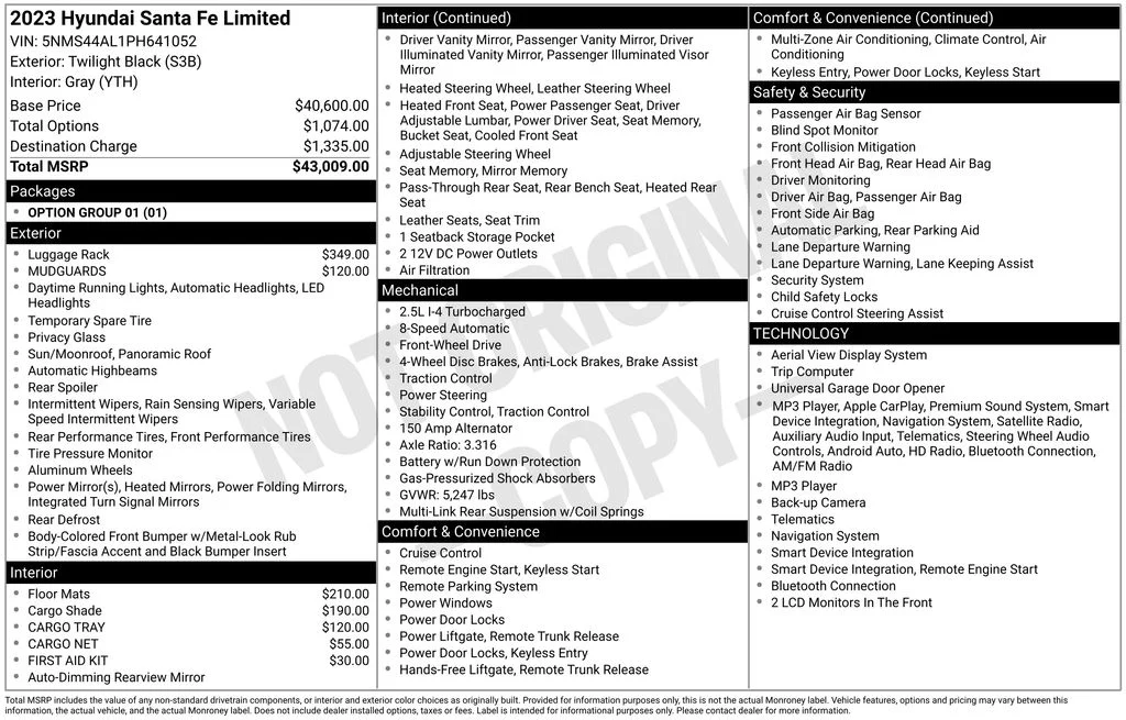 Used 2023 Twilight Black Hyundai Limited image 9