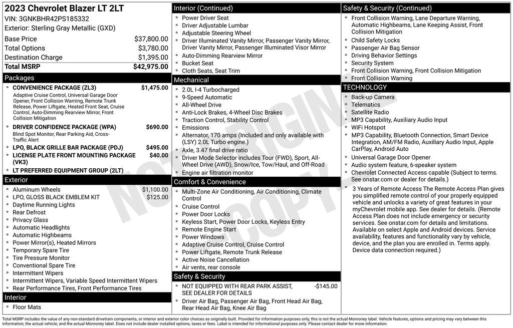 Used 2023 STERLING GRAY METALLIC Chevrolet LT image 7