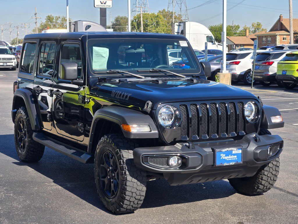 Used 2021 Black Clearcoat Jeep Unlimited Willys image 3