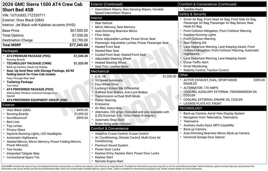 New 2026 Onyx Black GMC AT4 image 14