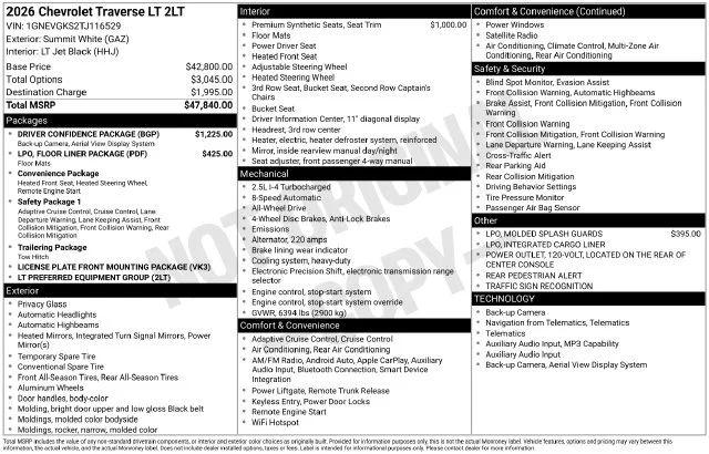Used 2026 White Chevrolet LT image 36