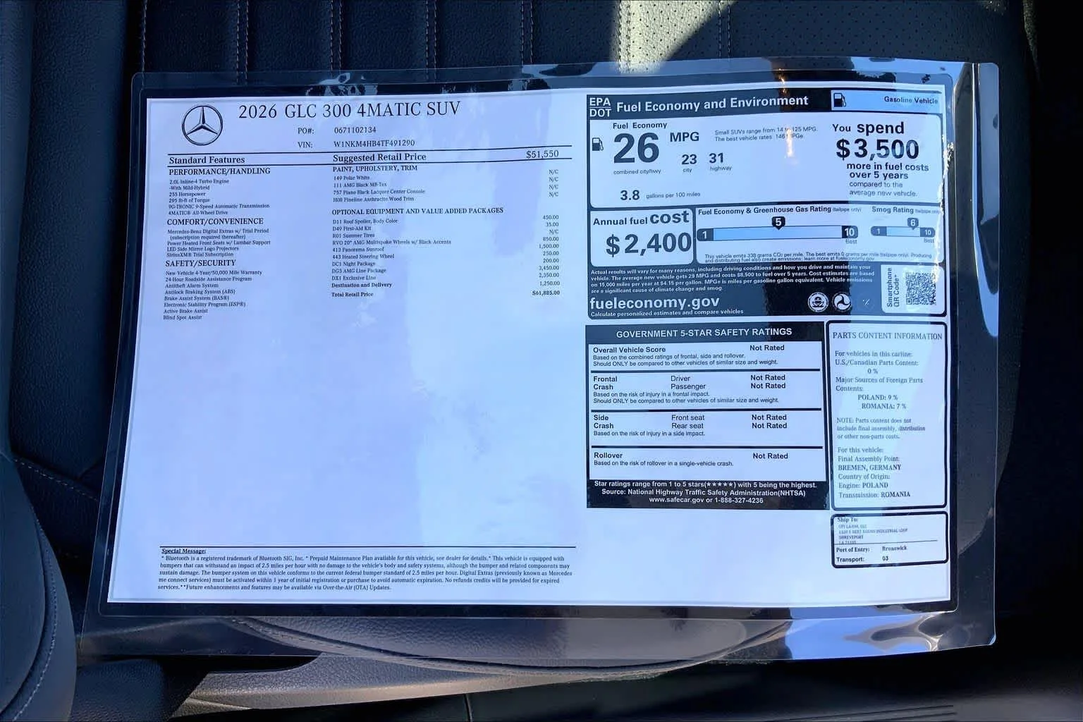 New 2026 Polar White Mercedes-Benz GLC 300 image 16