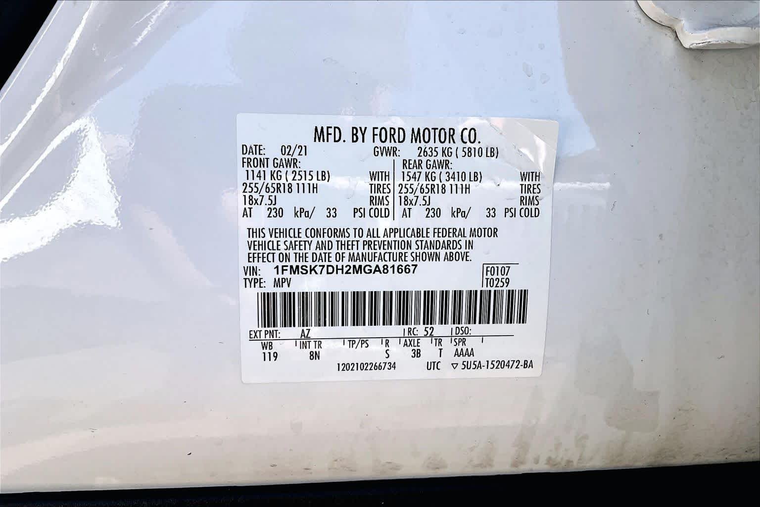 Used 2021 Star White Metallic Tri-Coat Ford XLT image 32