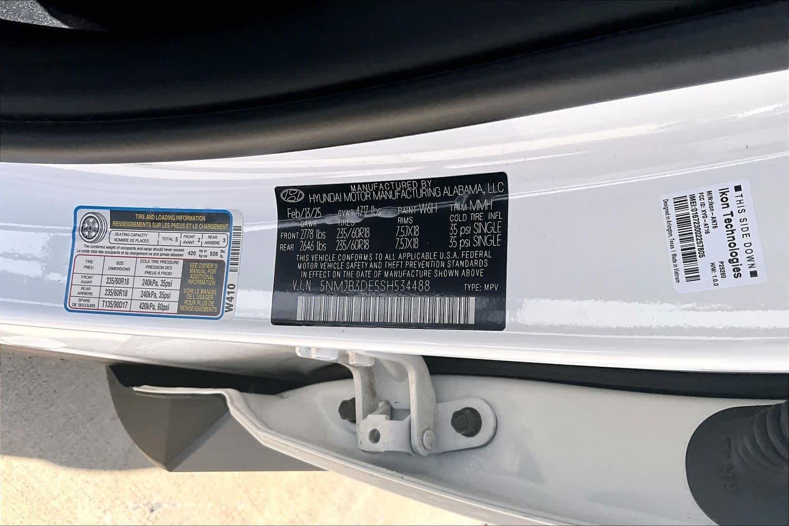 Used 2025 Serenity White Pearl Hyundai SEL image 33