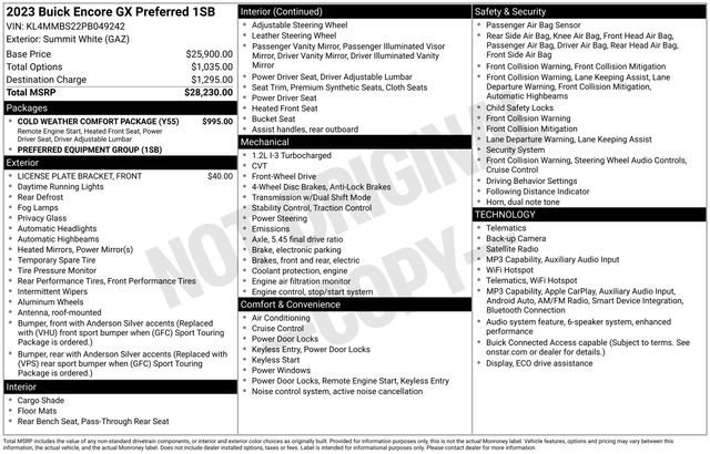 Used 2023 SUMMIT WHITE Buick Preferred image 31