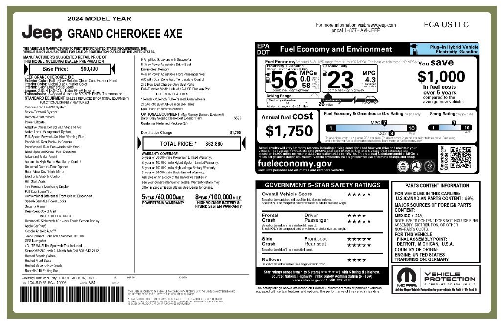 Certified Used 2024 Gray Jeep 4xe image 3