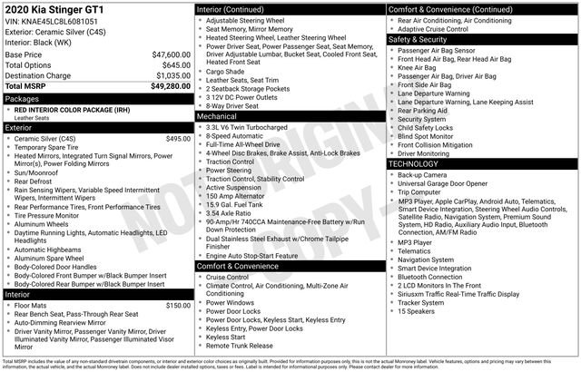 Certified Used 2020 White Kia GT1 image 7