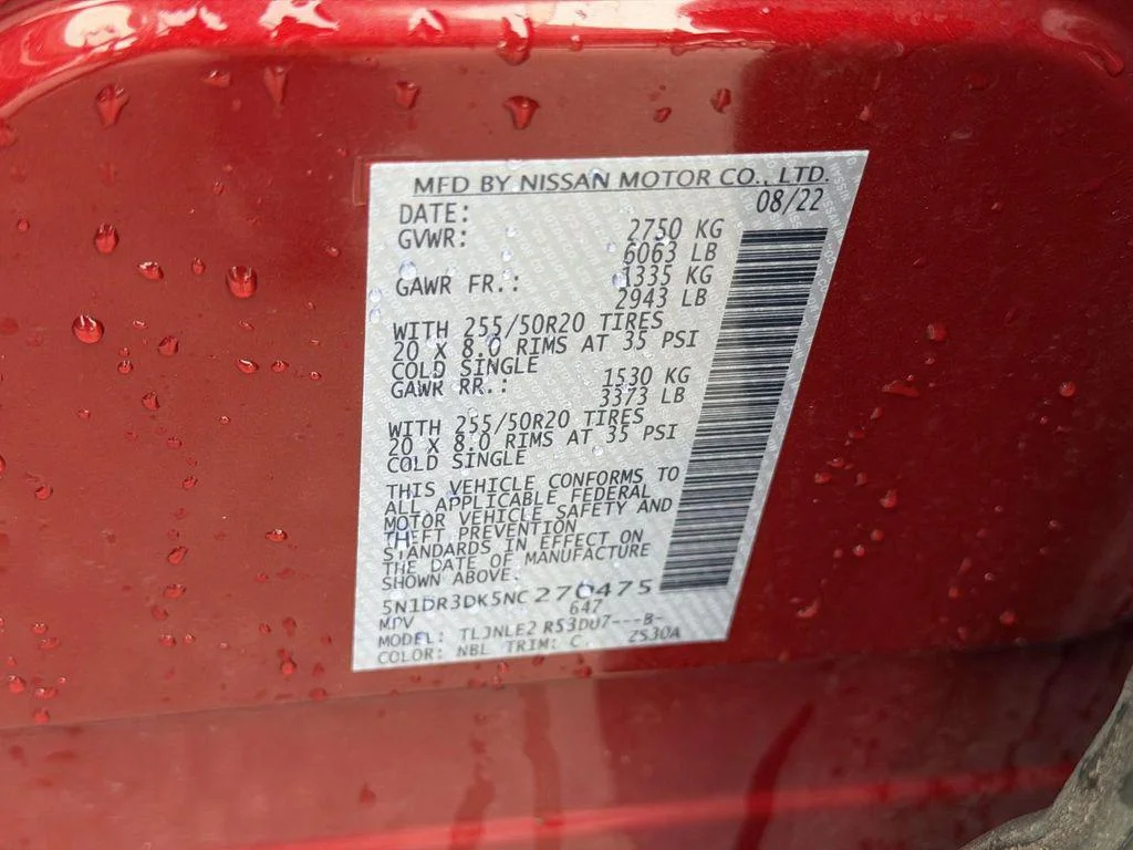 Used 2022 Scarlet Ember Tintcoat Nissan Platinum 4WD image 21