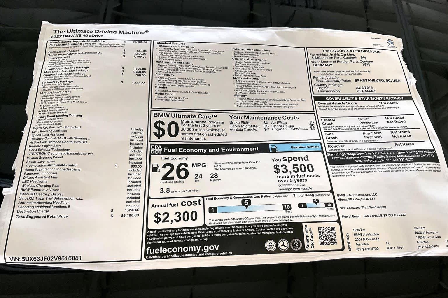 New 2027 Black Sapphire Metallic BMW 40 xDrive image 19