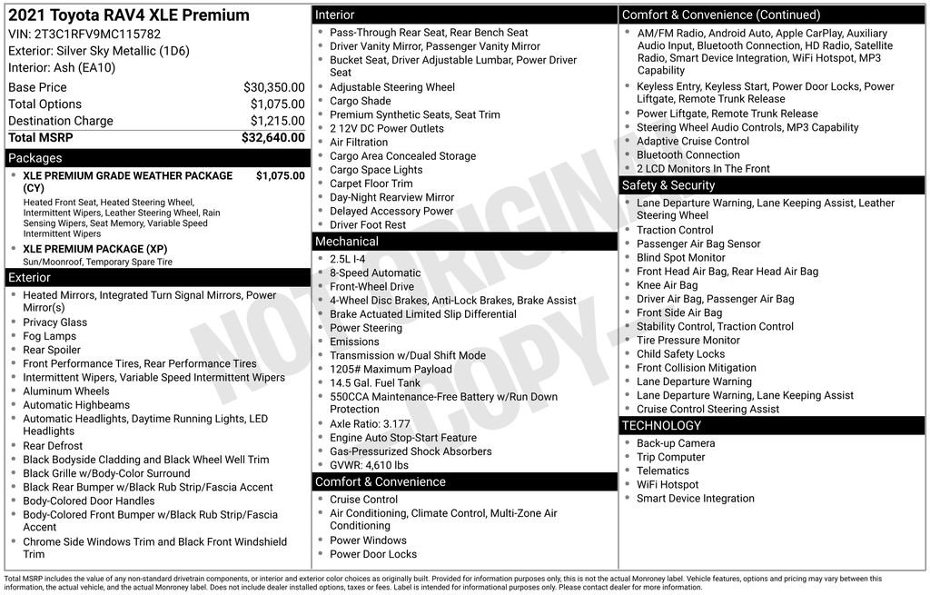 Used 2021 Silver Toyota XLE Premium image 7