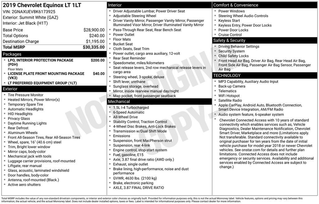 Used 2019 White Chevrolet LT image 6
