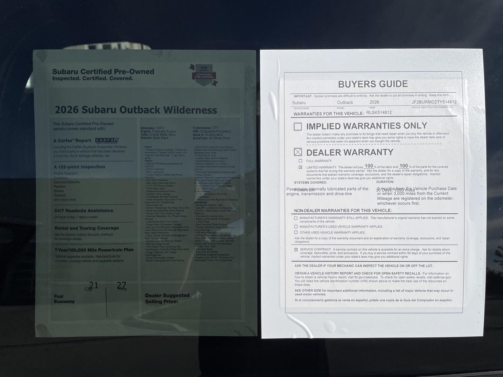 Certified Used 2026 Crystal Black Silica Subaru Wilderness image 32