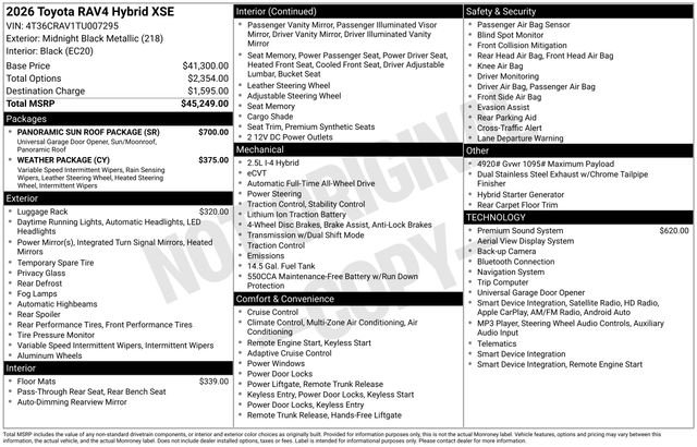New 2026 Midnight Black Metallic Toyota  XSE image 32
