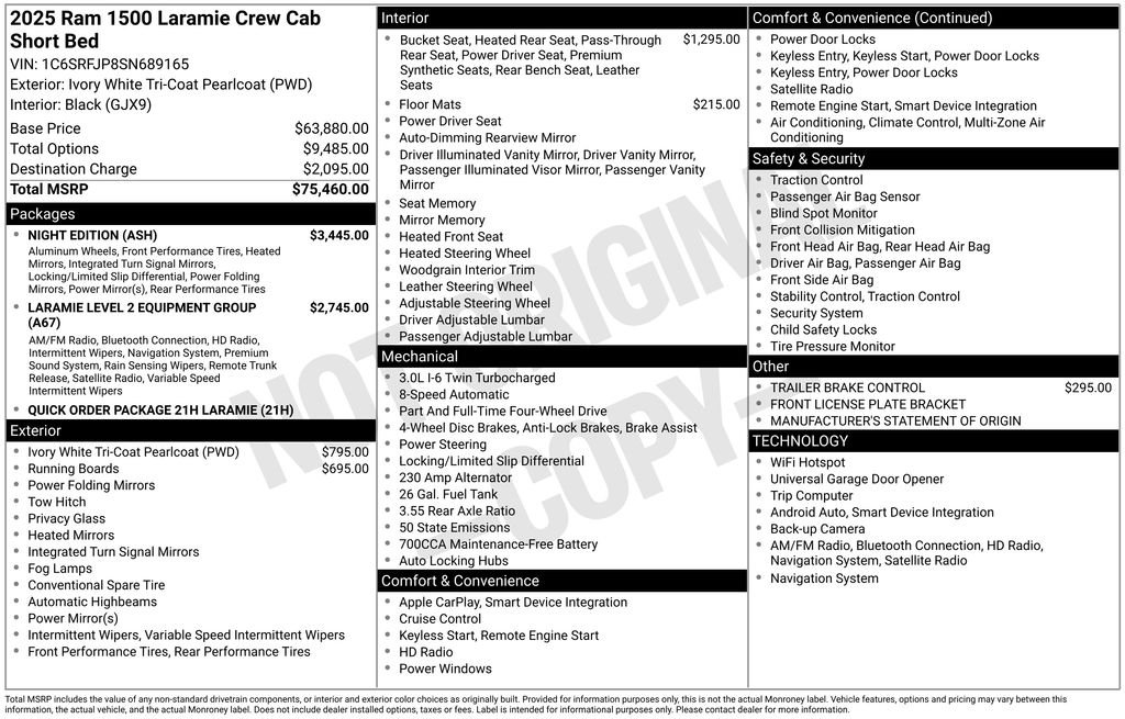 Used 2025 White Ram Laramie image 2