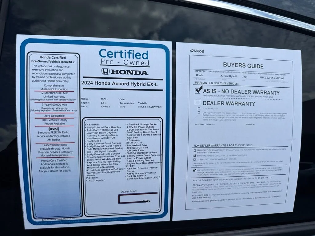 Certified Used 2024 Meteorite Gray Metallic Honda HYBRID EX-L image 43