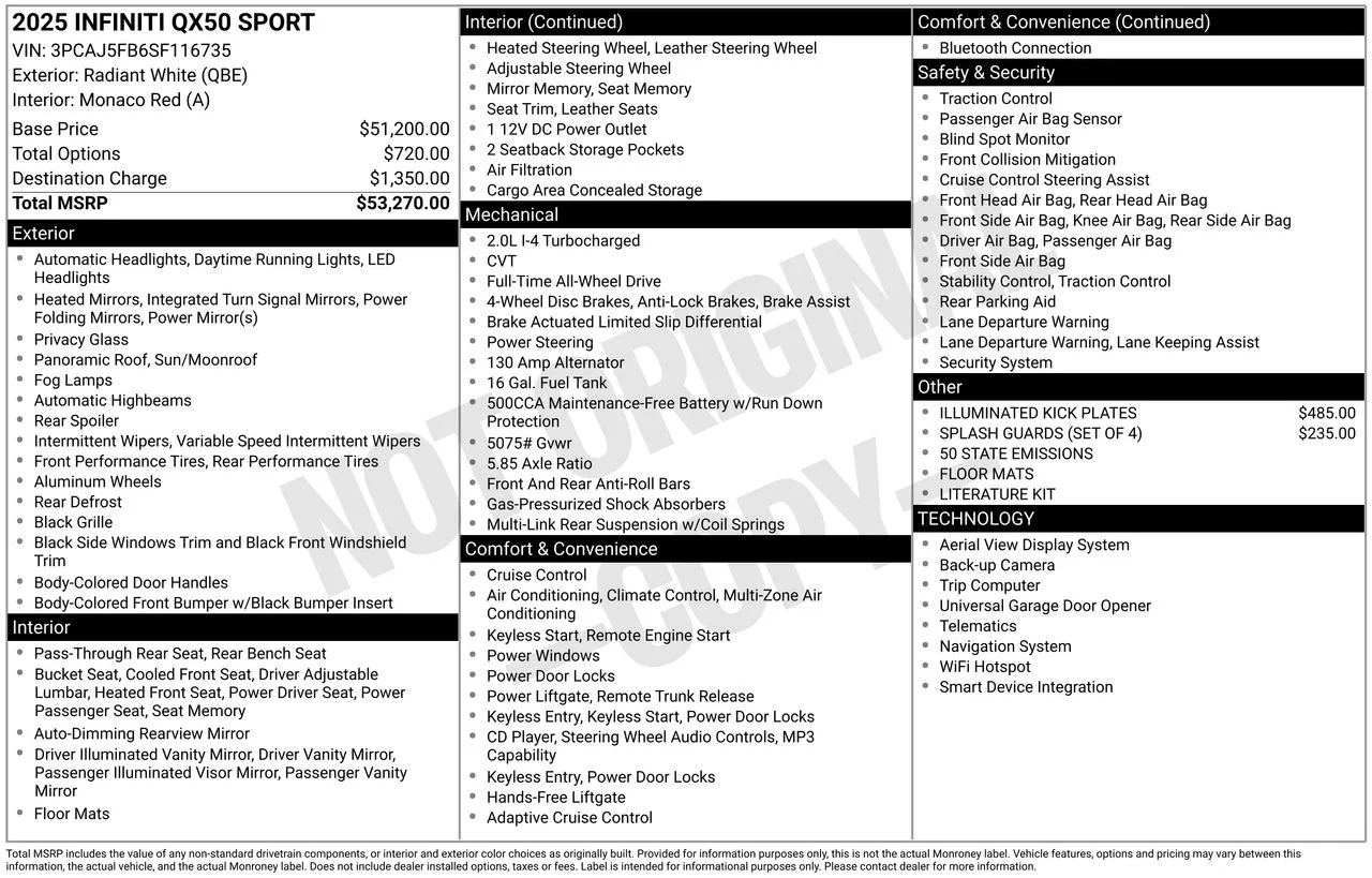 Certified Used 2025 Radiant White INFINITI SPORT image 32