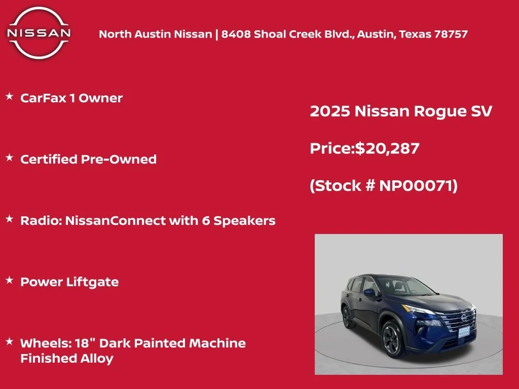 Certified Used 2025 Blue Nissan SV image 12