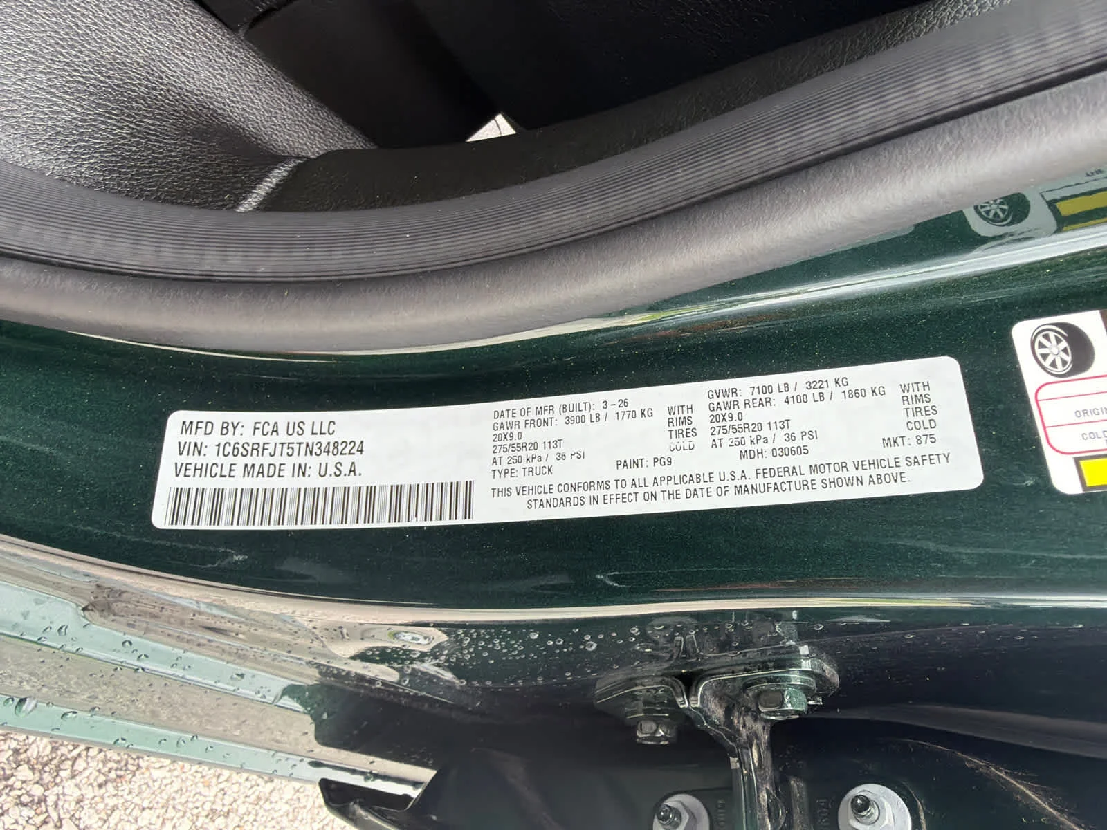 New 2026 Serrano Green Metallic Ram Laramie image 32