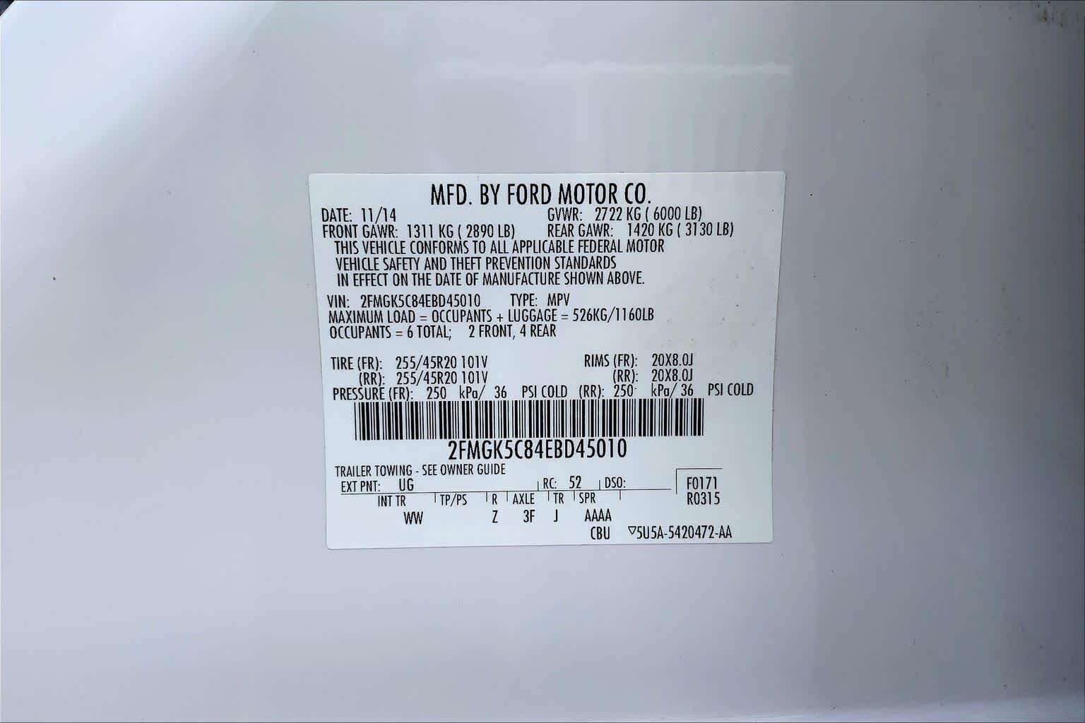 Used 2014 White Platinum Metallic Tri-Coat Ford SEL image 36