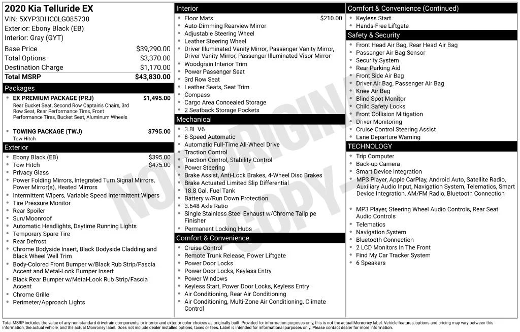 Used 2020 Black Kia EX image 5