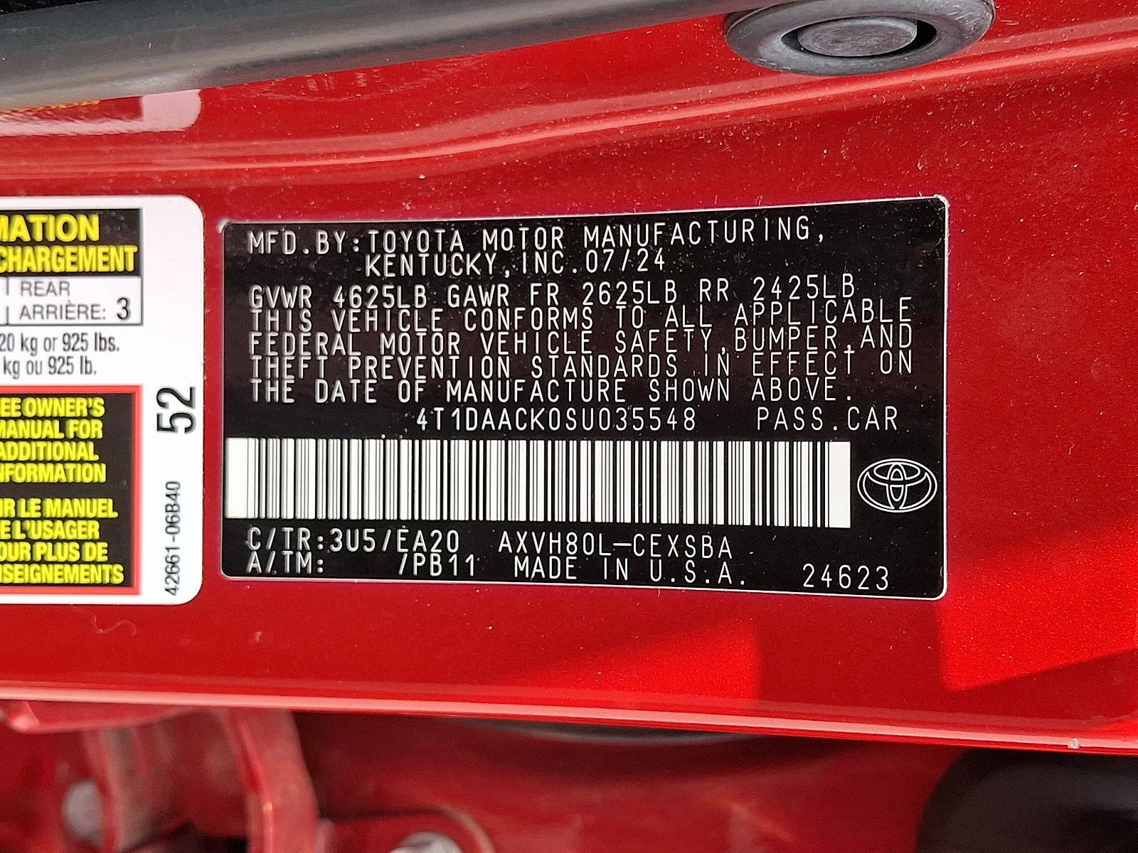 Used 2025 Supersonic Red   3U5 Toyota SE image 26