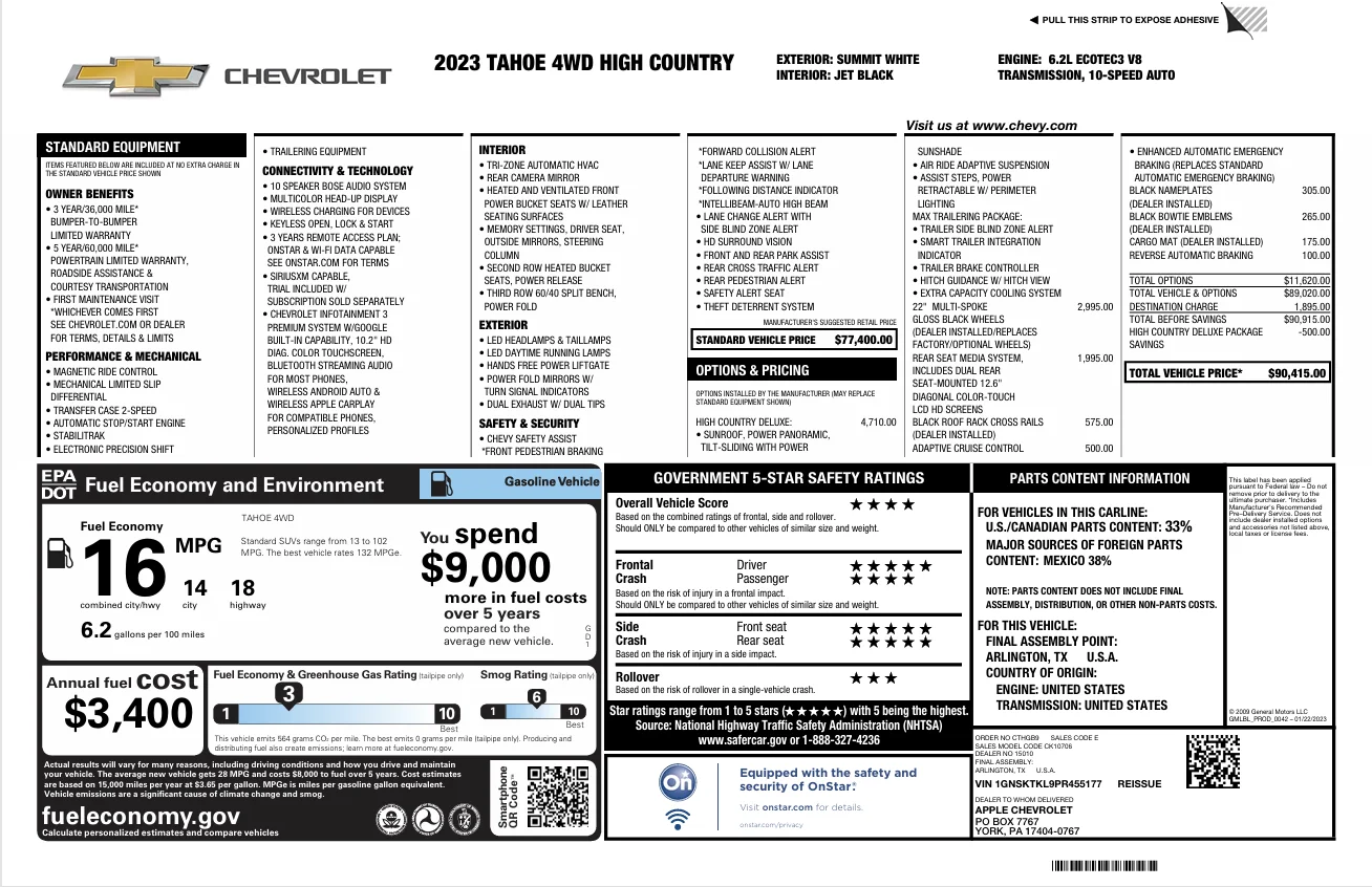 Used 2023 White Chevrolet High Country image 11