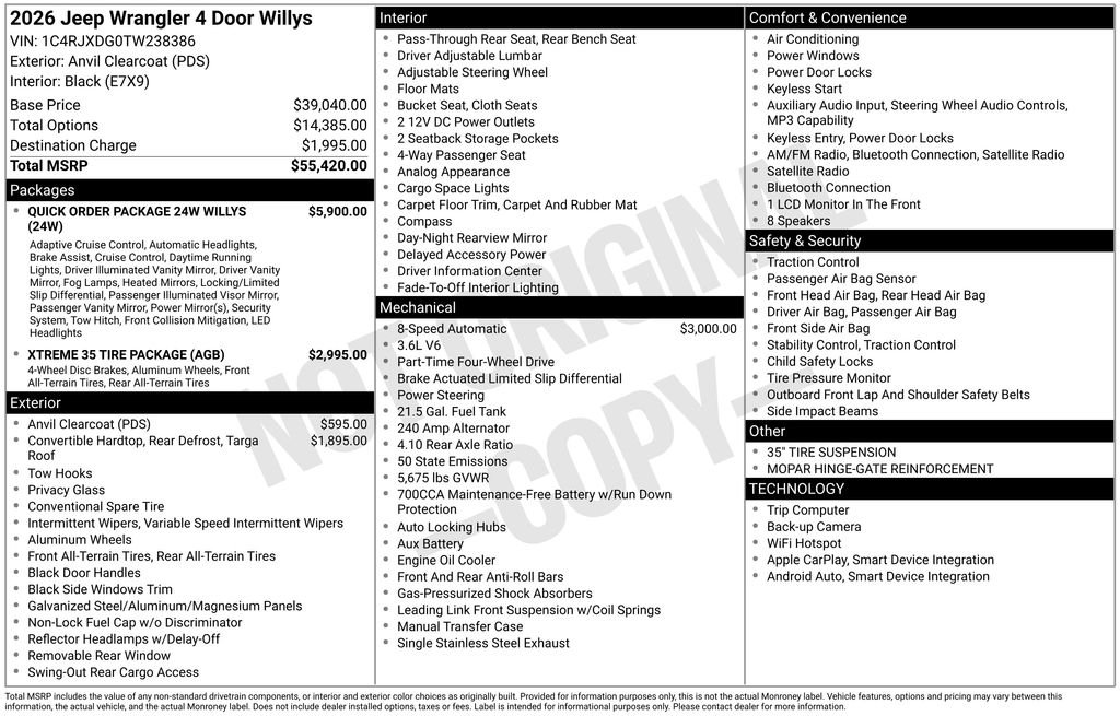 New 2026 Anvil Clear-Coat Exterior Paint Jeep Willys image 22