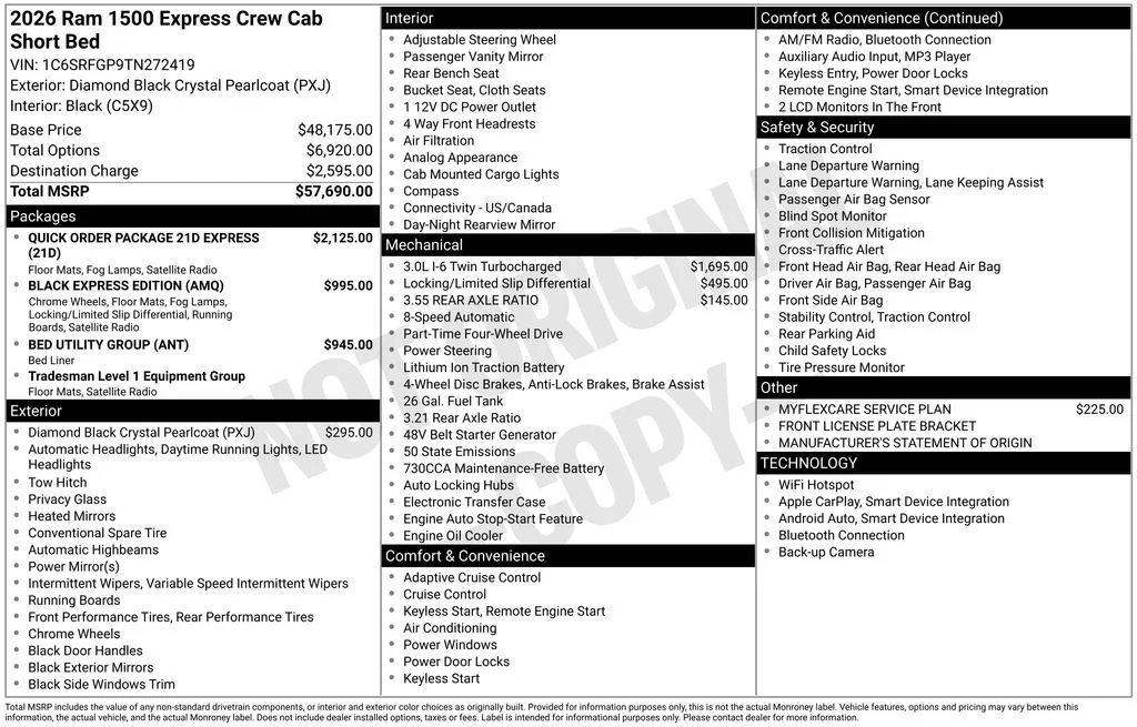 New 2026 Diamond Black Crystal Pearlcoat RAM Express image 6