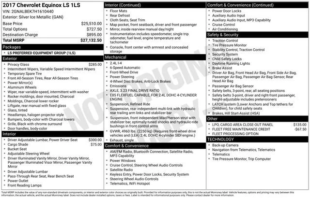 Used 2017 SILVER ICE METALLIC Chevrolet LS image 31