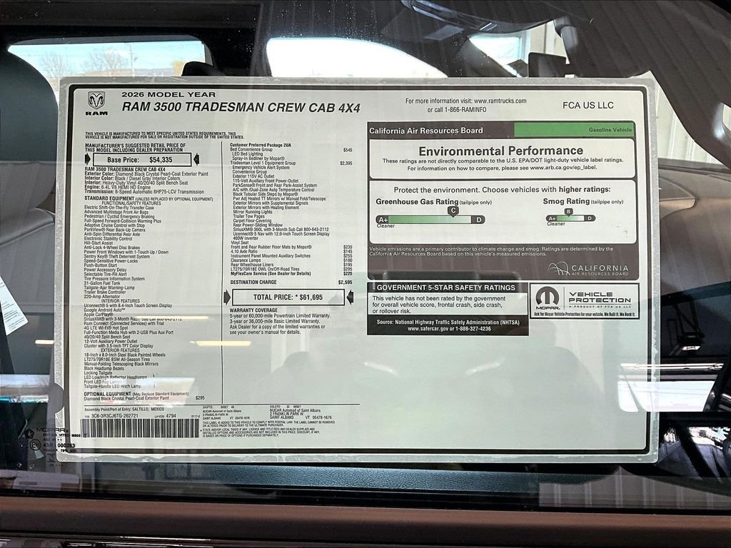 New 2026 Diamond Black Crystal Pearl-Coat Exterior Paint RAM Tradesman image 18