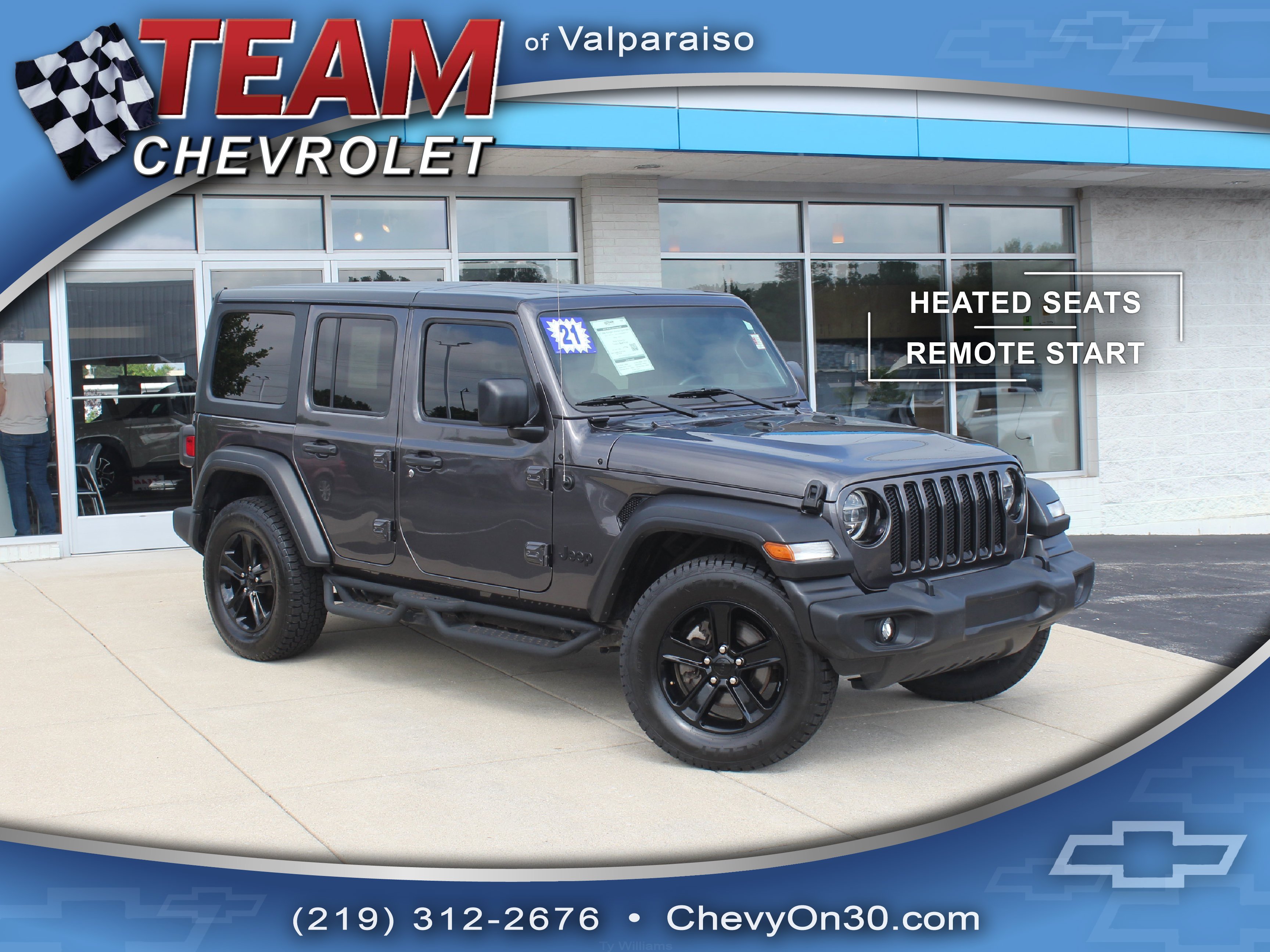 Used 2021 Gray Jeep Sport Altitude 4x4 image 1