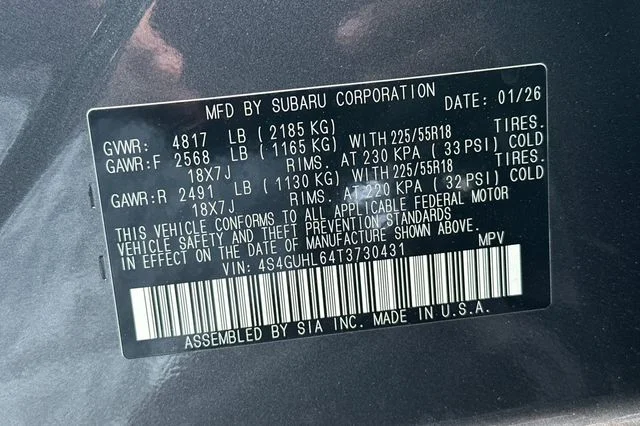 New 2026 MAGNETITE GRAY PEARL Subaru Limited image 26