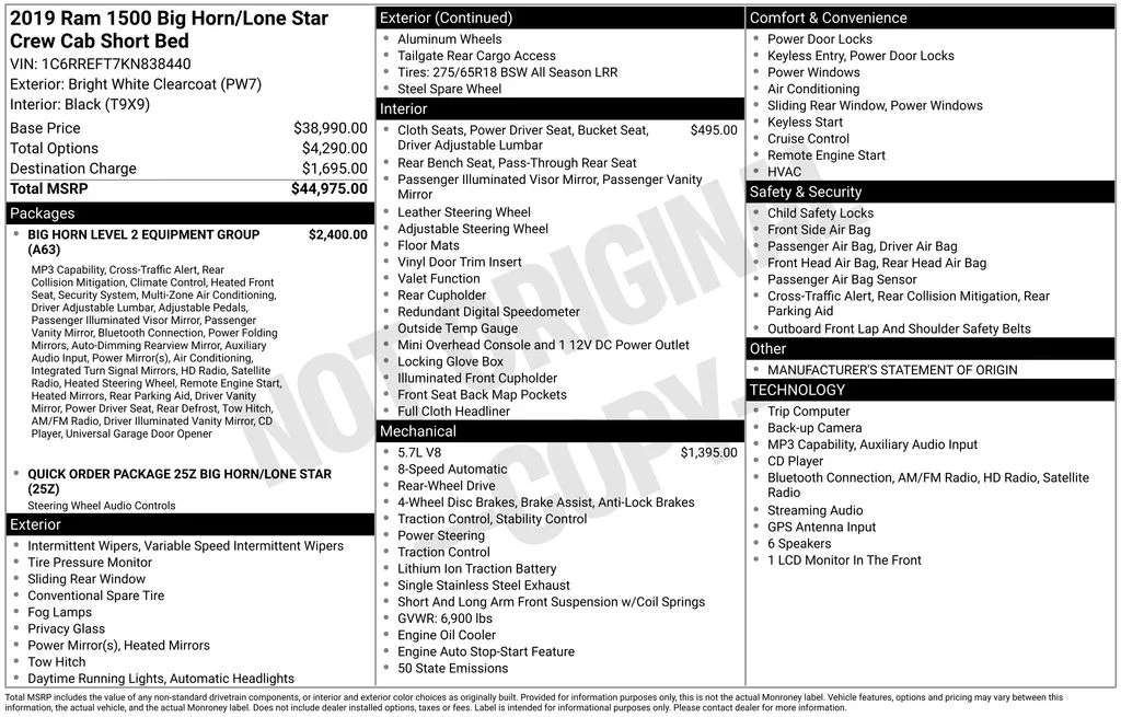 Used 2019 White Ram Big Horn/Lone Star image 6