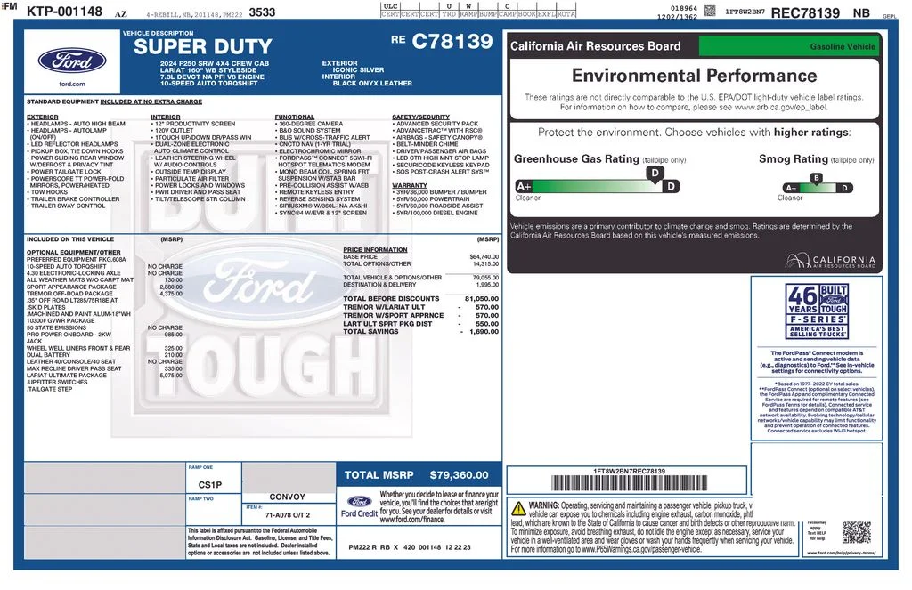 Certified Used 2024 Iconic Silver Metallic Ford Lariat image 2