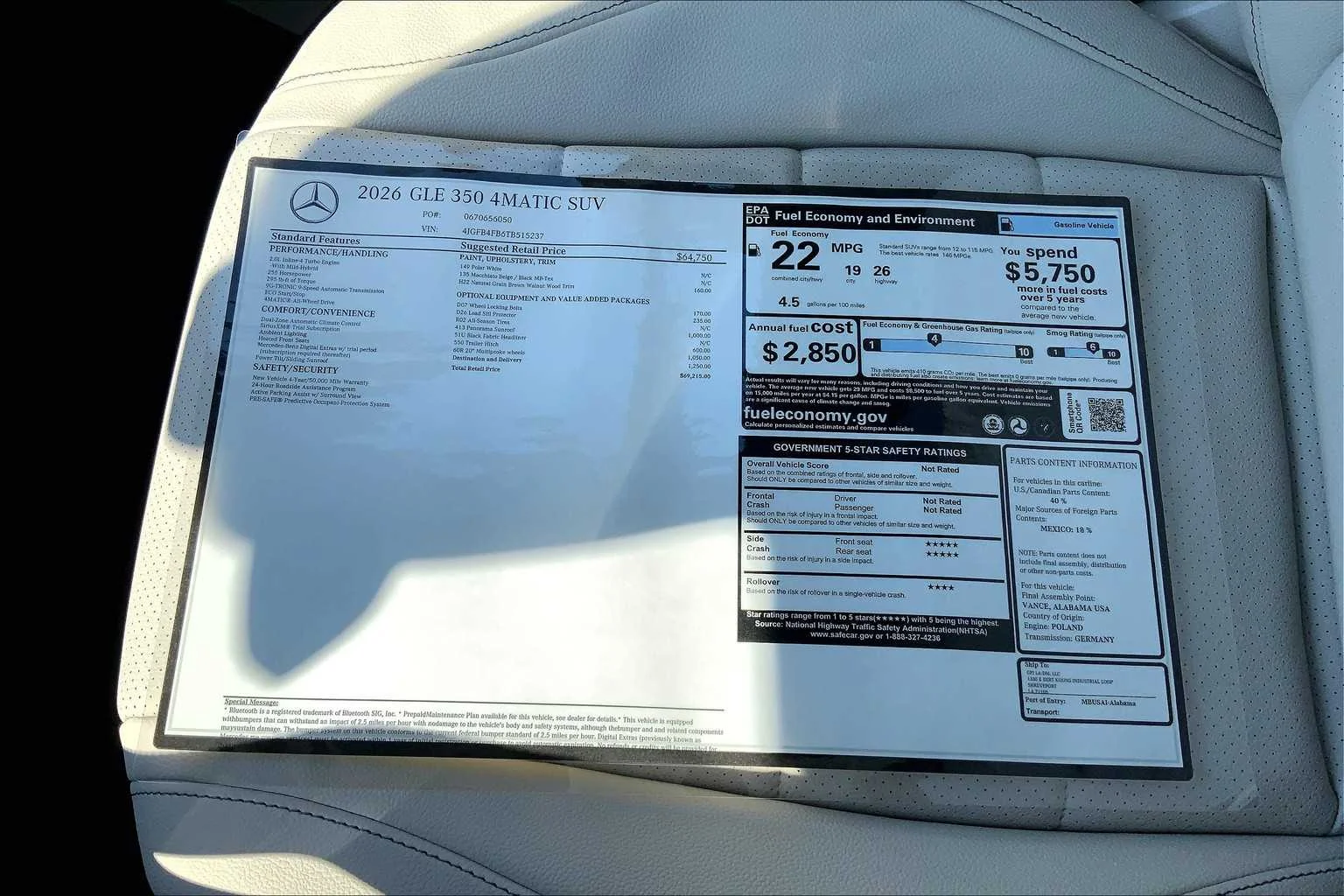 New 2026 Polar White Mercedes-Benz GLE 350 image 16