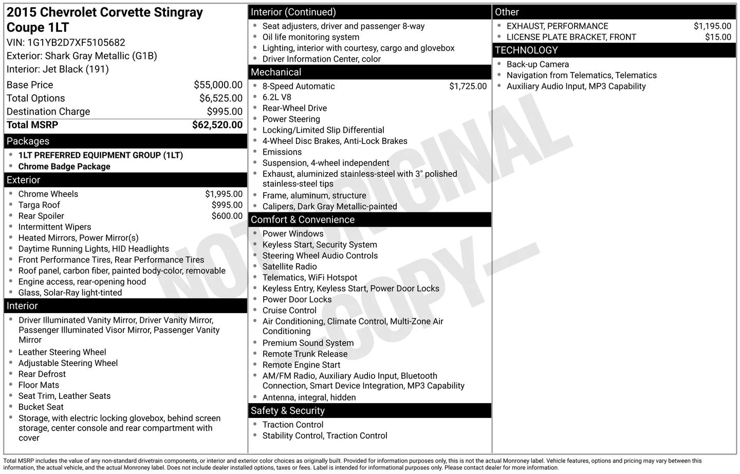 Used 2015 Gray Chevrolet Stingray image 2