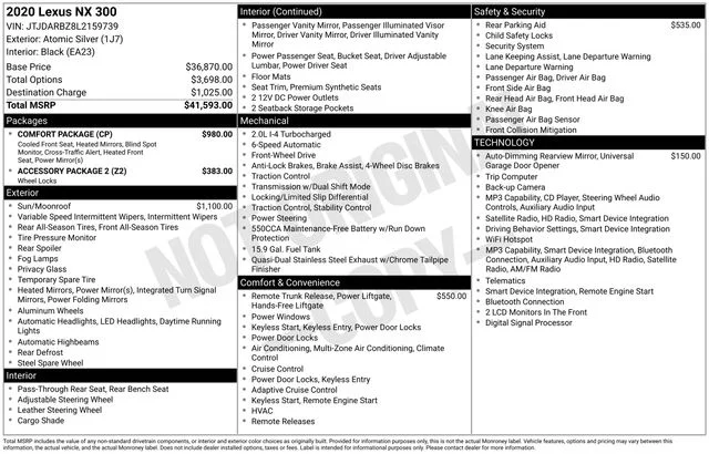 Used 2020 Silver Lexus 300 Base image 21