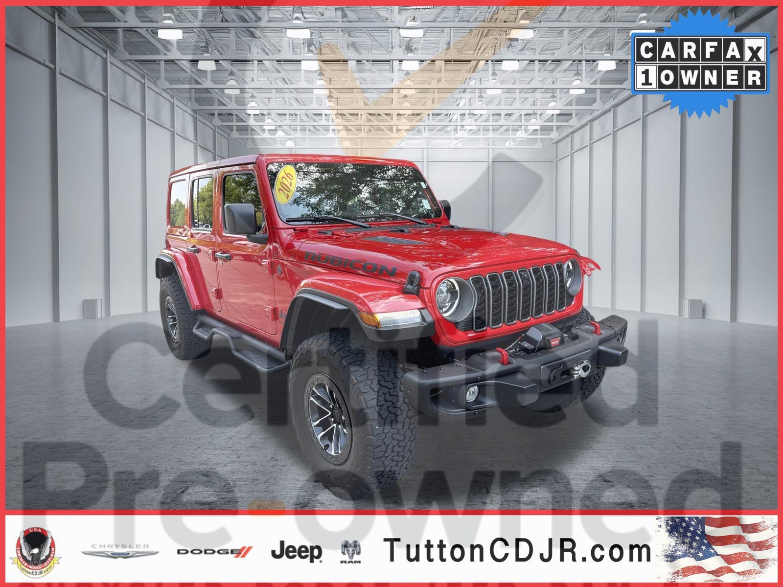 Certified Used 2026 Firecracker Red Clearcoat Jeep Rubicon X image 1