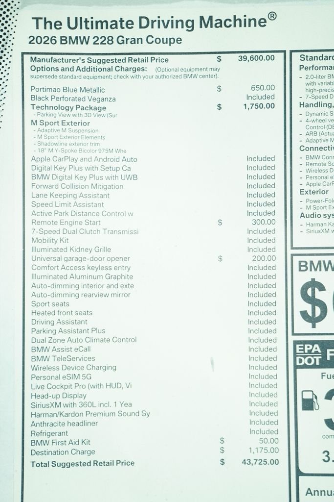 Used 2026 Portimao Blue Metallic BMW 228 Gran Coupe image 9
