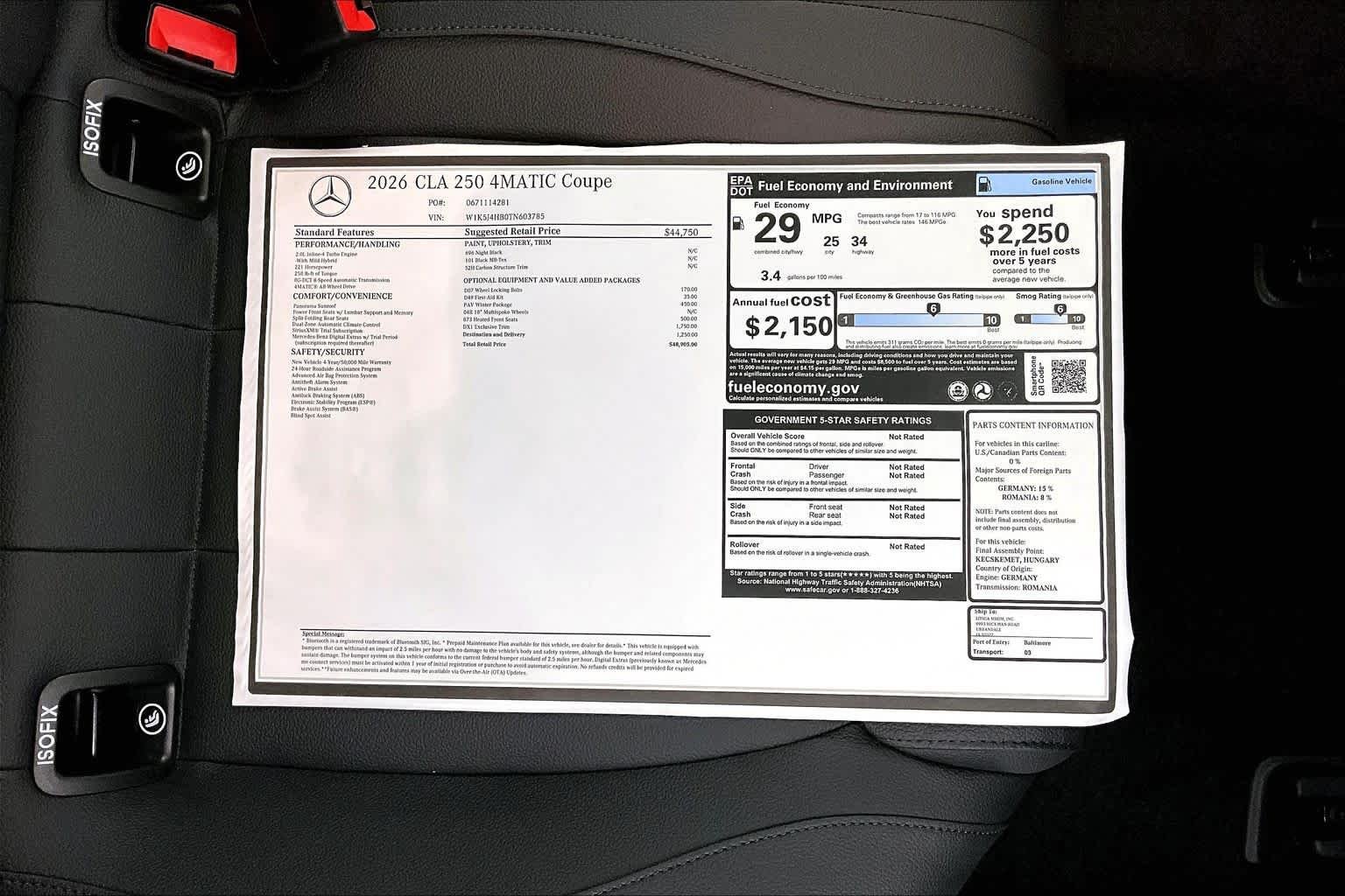 New 2026 Night Black Mercedes-Benz CLA 250 image 26
