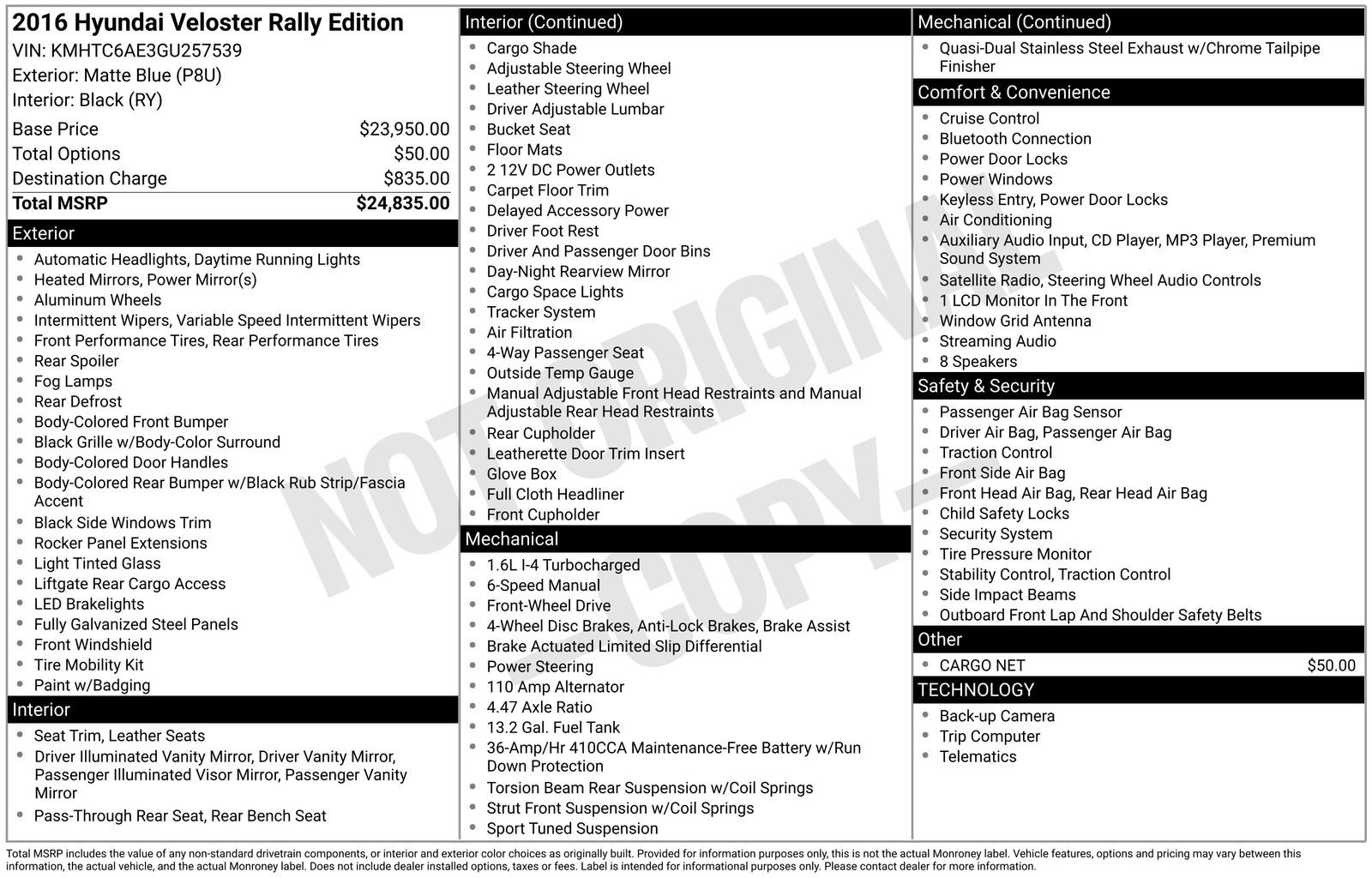 2016 Hyundai Veloster Rally Edition