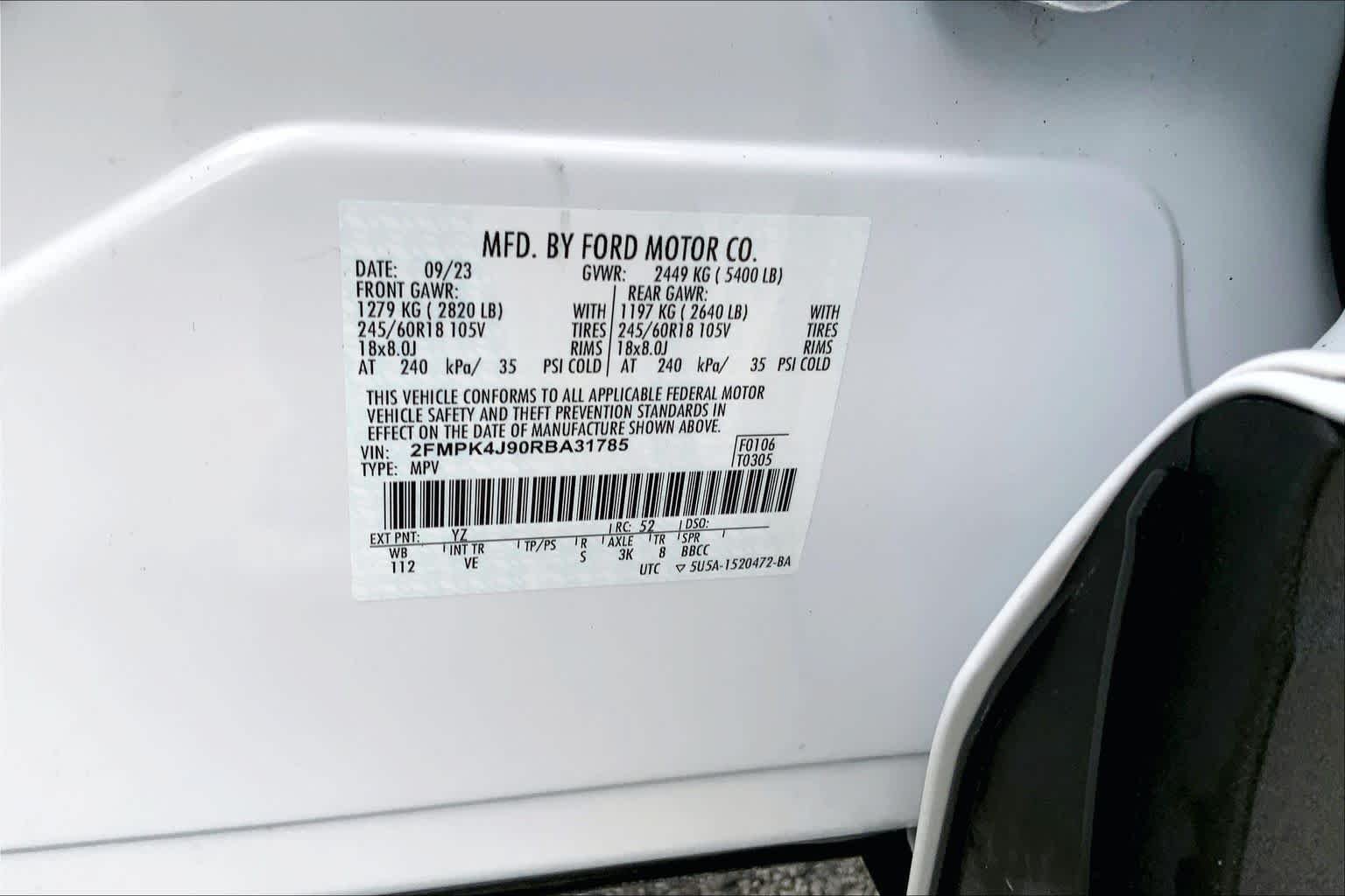 Certified Used 2024 Oxford White Ford SEL image 34